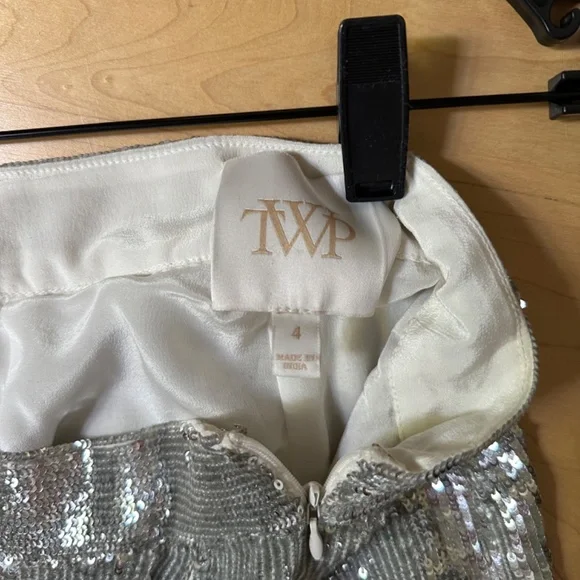 TWP Lover Sequined Silk Crêpe De Chine Midi-Skirt - Picture 2 of 4